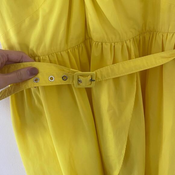 TOCCIN X RTR Twist Front Belted Midi Dress in Lemon Yellow Size 12 Gently Used - Picture 6 of 8